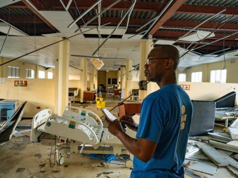 Americares relief worker assesses the damage caused by Hurricane Melissa